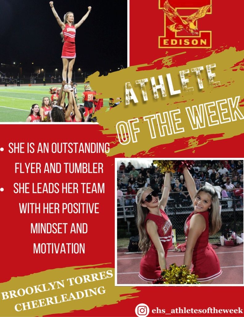 ππ Congrats to Brooklyn Torres! ππ Brooklyn is our Week 4 Fall Athlete of the Week! #AthleteOfTheWeek #FallSports #GoBrooklyn