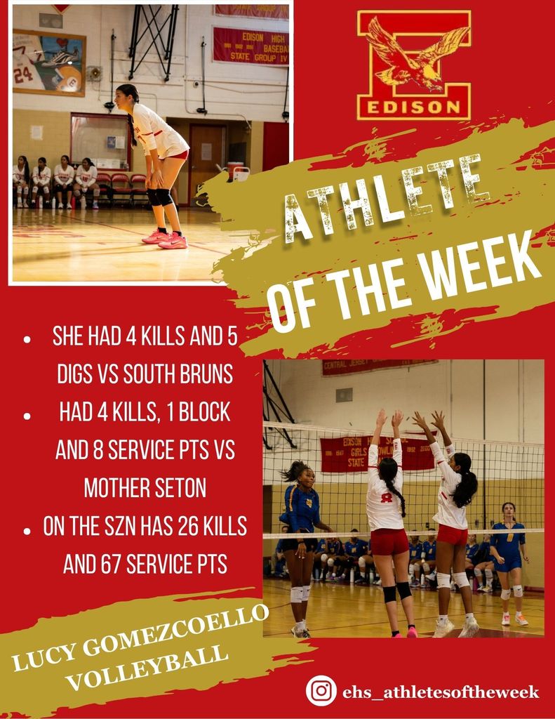 ππ Congrats to Lucy Gomezcoello! ππ Lucy is our Week 5 Fall Athlete of the Week! #AthleteOfTheWeek #FallSports #GoLucy
