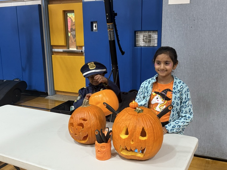 children with pumpkins 