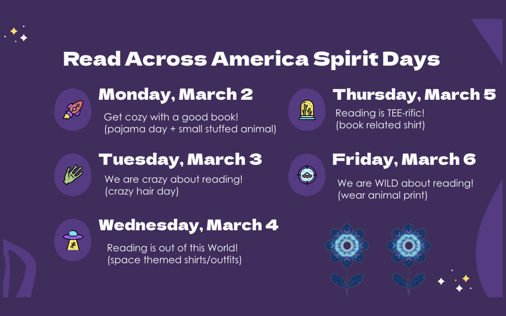 Read Across America Spirit week with spirt days