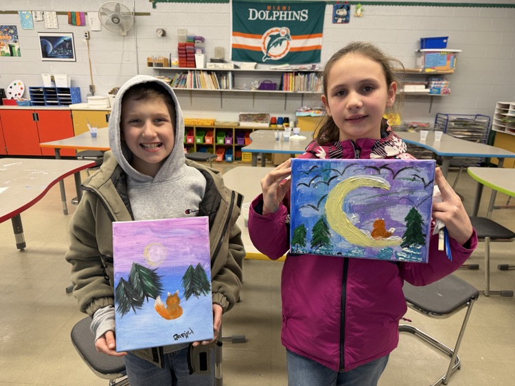 students at paint night