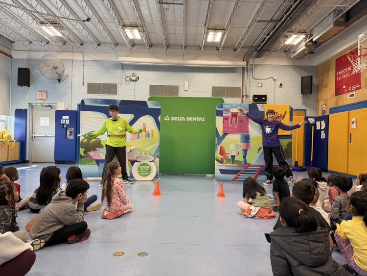 Dental health presenters in assembly
