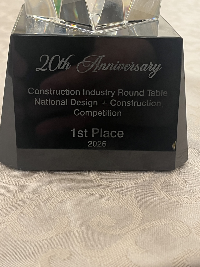 Congratulations to our ACE Mentor Program team who participated in the Construction Industry Round Table National Design and Construction Competition this past Monday in Washington DC.  Congratulations to Ms May and the team for their 1st Place finish!  In addition, Sai Rishita Kona won the Mark A Casso Memorial Scholarship worth $10,000!
