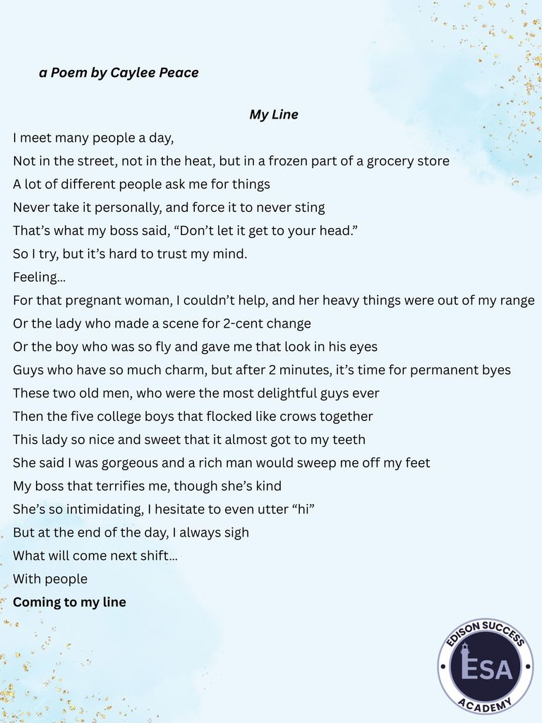 A poem by Caylee Peace