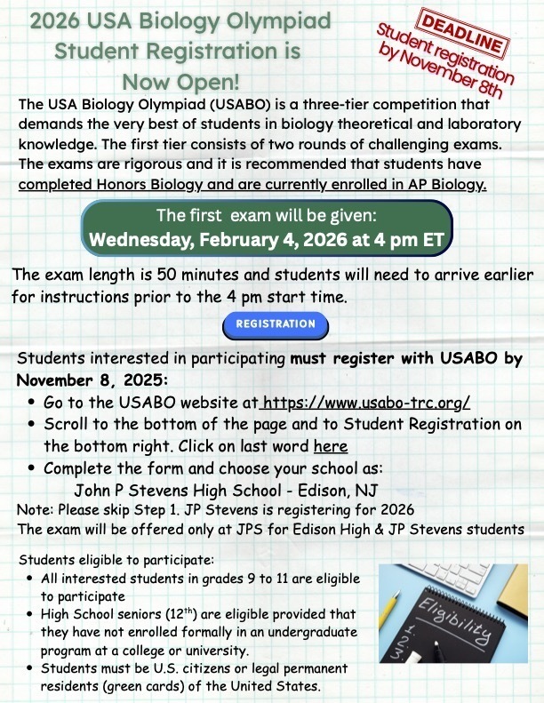 2026 USA Biology Olympiad Student Registration is Now Open!