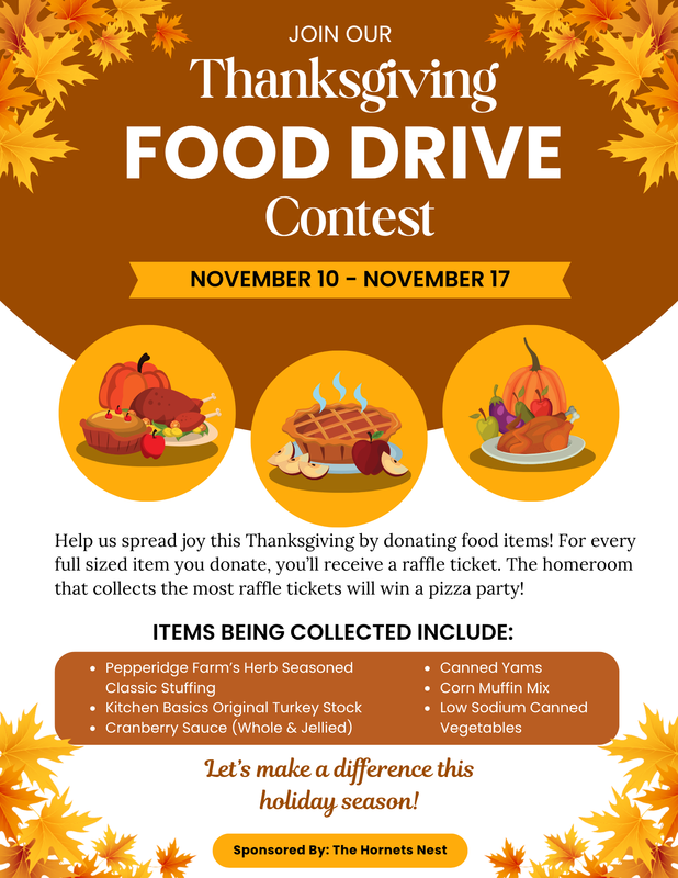 Food Drive contest from november 10-17