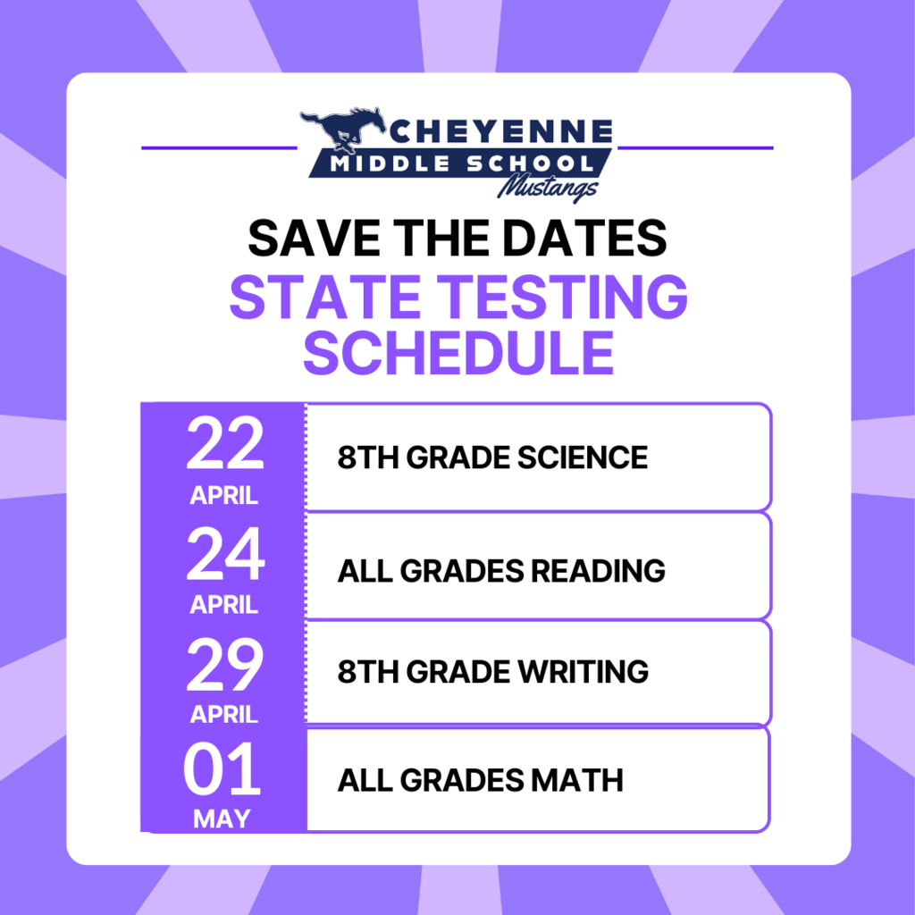 Cheyenne Testing Dates