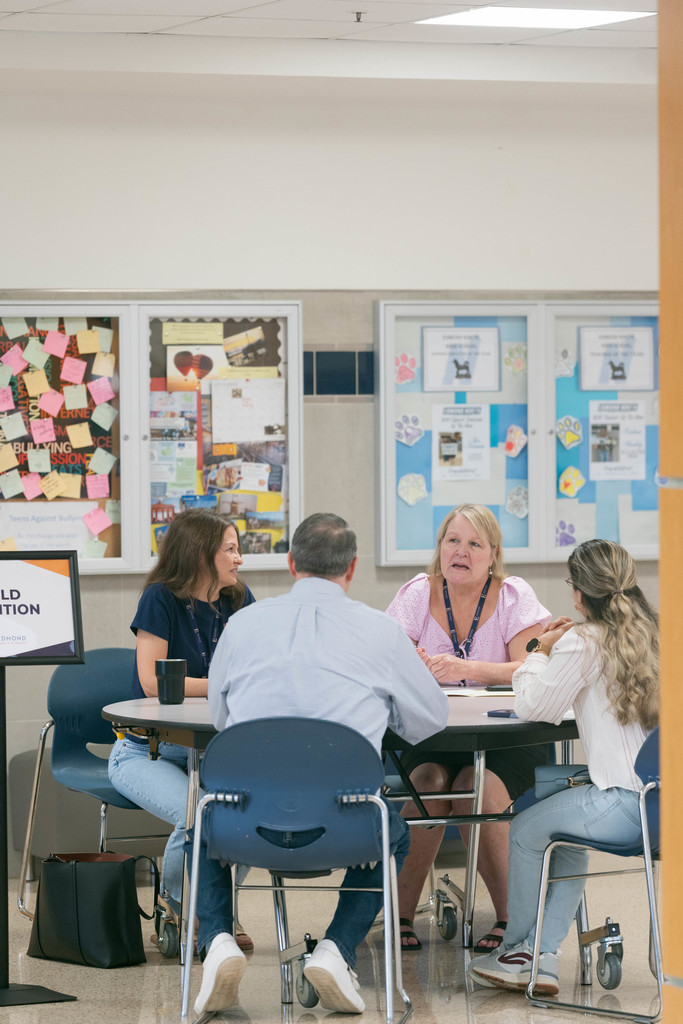 people talking during a career fair