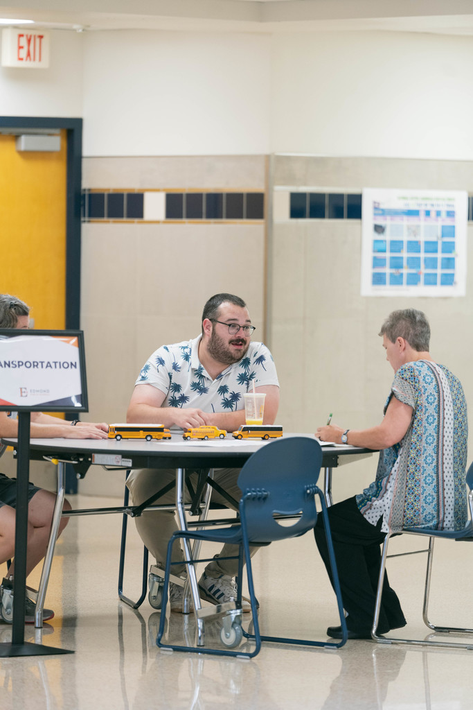 people talking during a career fair