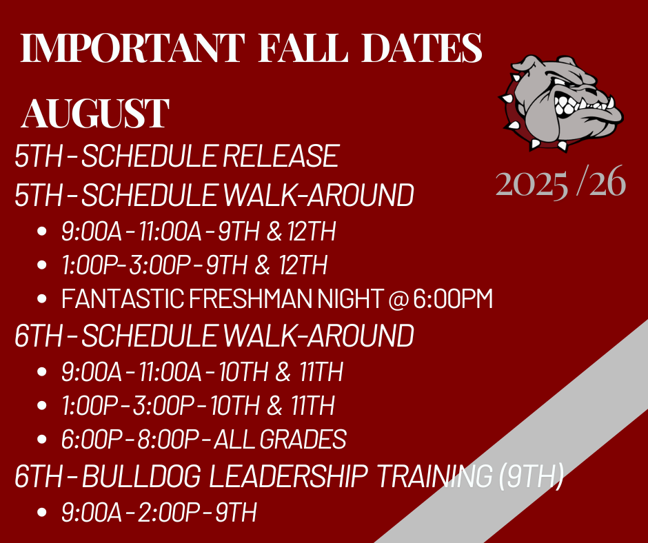 Important Aug Dates!