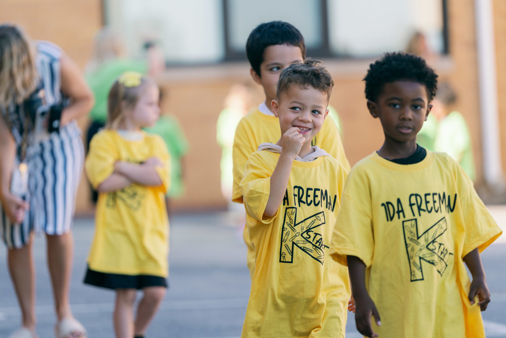 students walking in a parade
