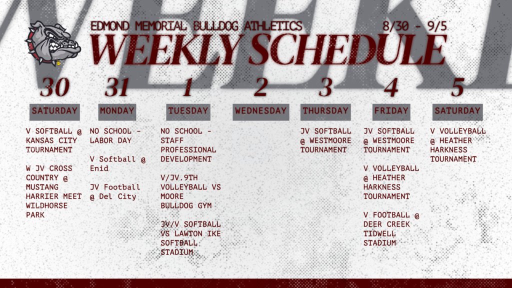 Bulldog Athletics for 8/30-9/5