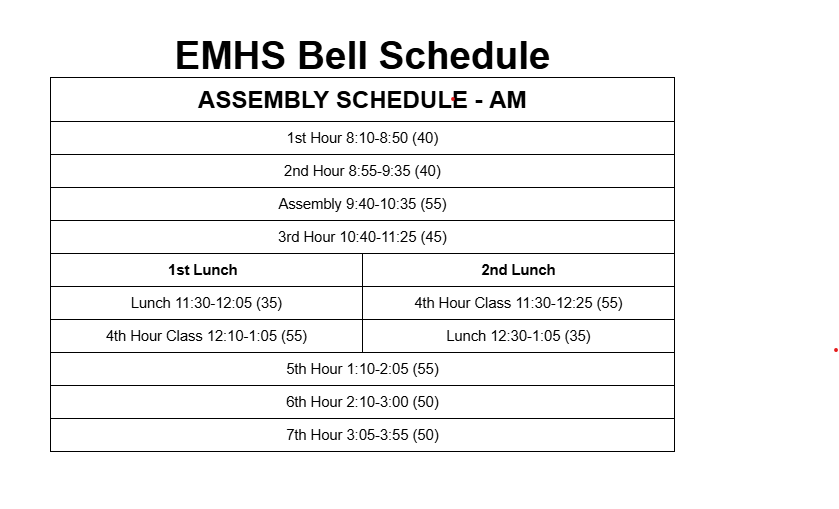 Assembly Schedule