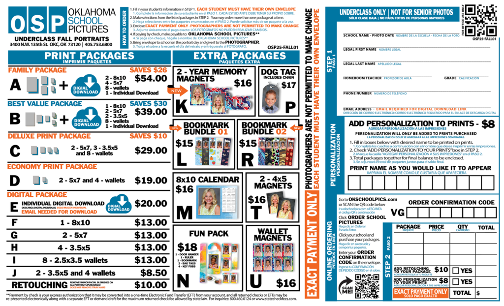 school picture order form