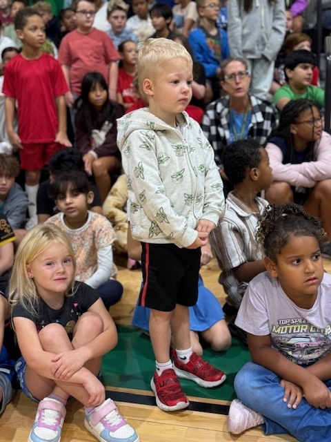 Students at all school assembly