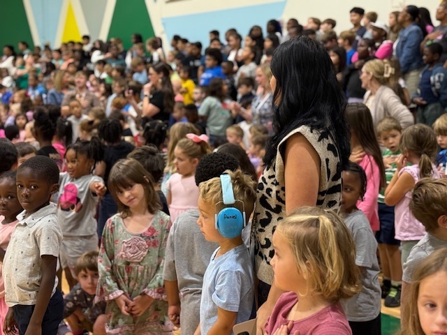 Students at all school assembly