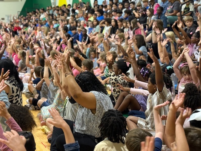 Students at all school assembly