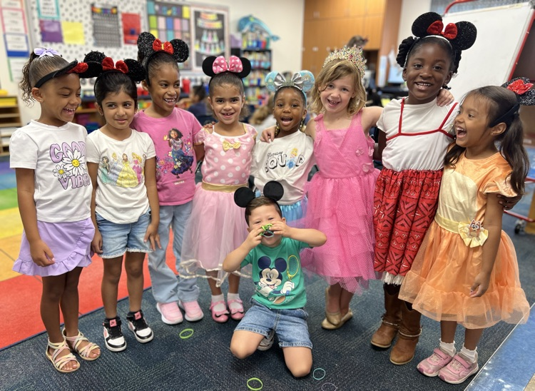 kinder students in Disney gear 