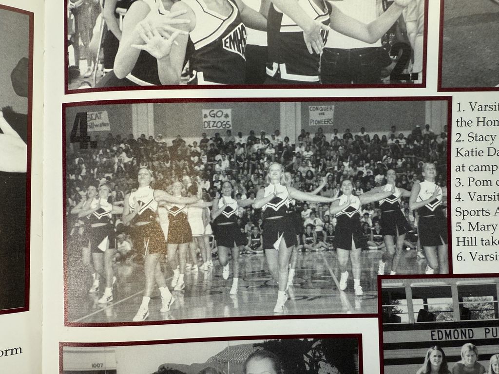 Pom dancing at an assembly