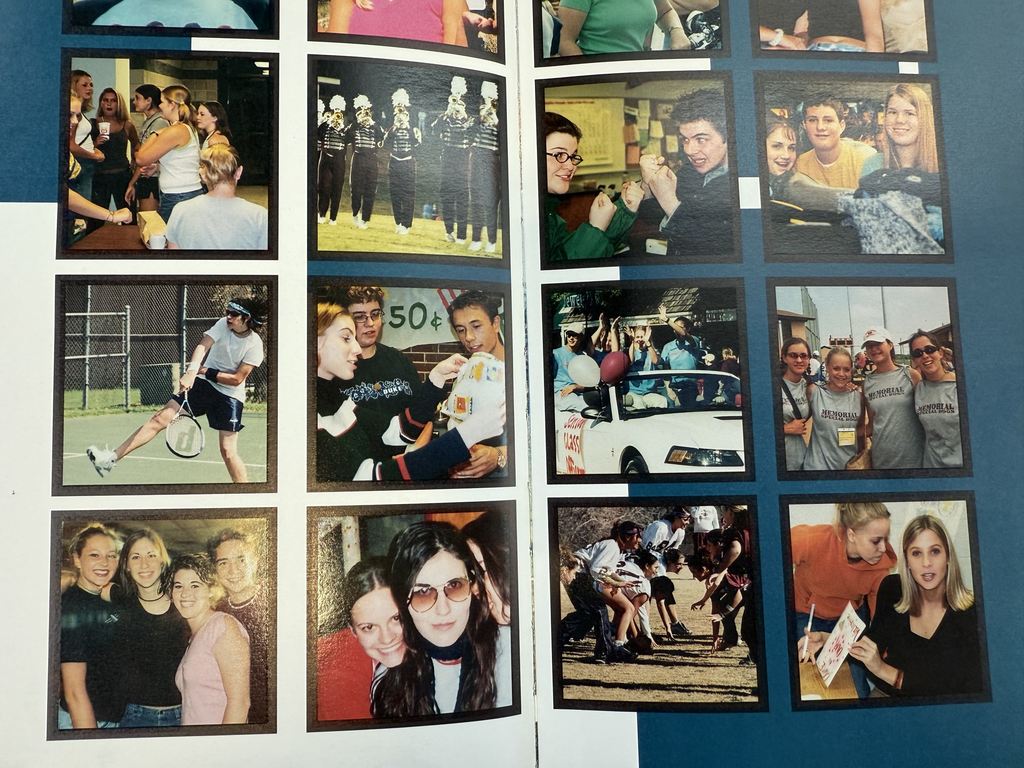 Students posing together in various photos