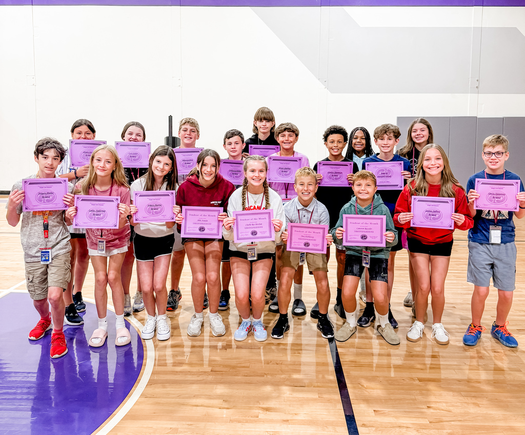 Student of the month recipients for September! 