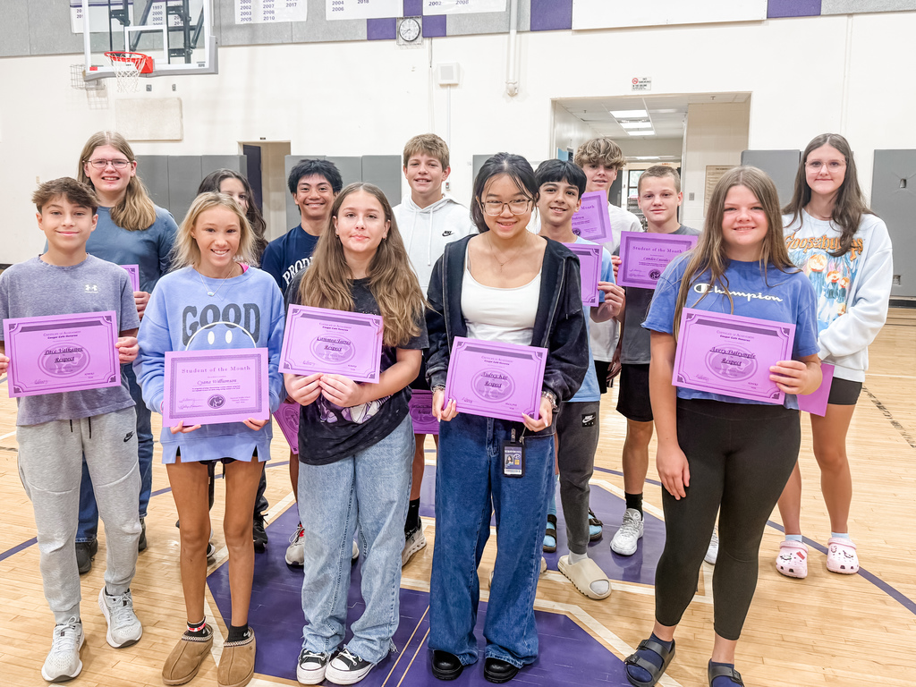 Student of the month recipients for September! 