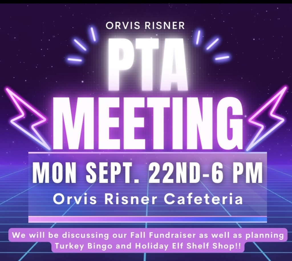 pta meeting Sept. 22nd 6pm - cafeteria