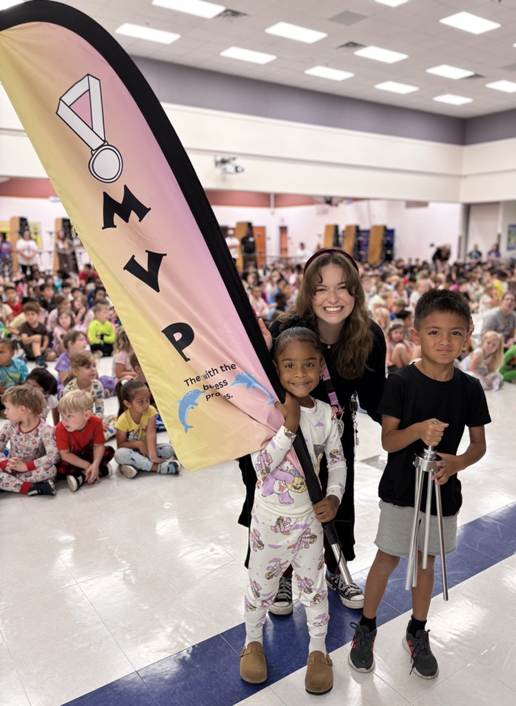 students with mvp award flag 