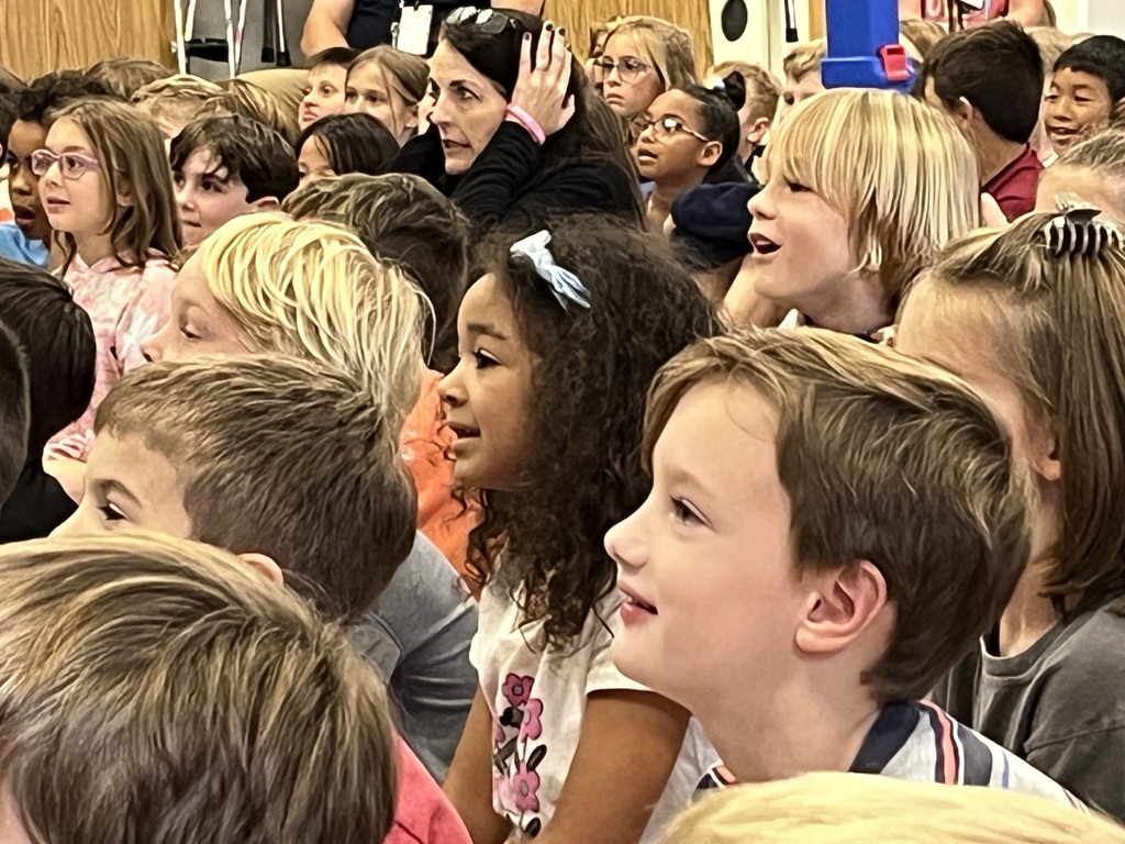 Clegern students watch a skit about fire safety.