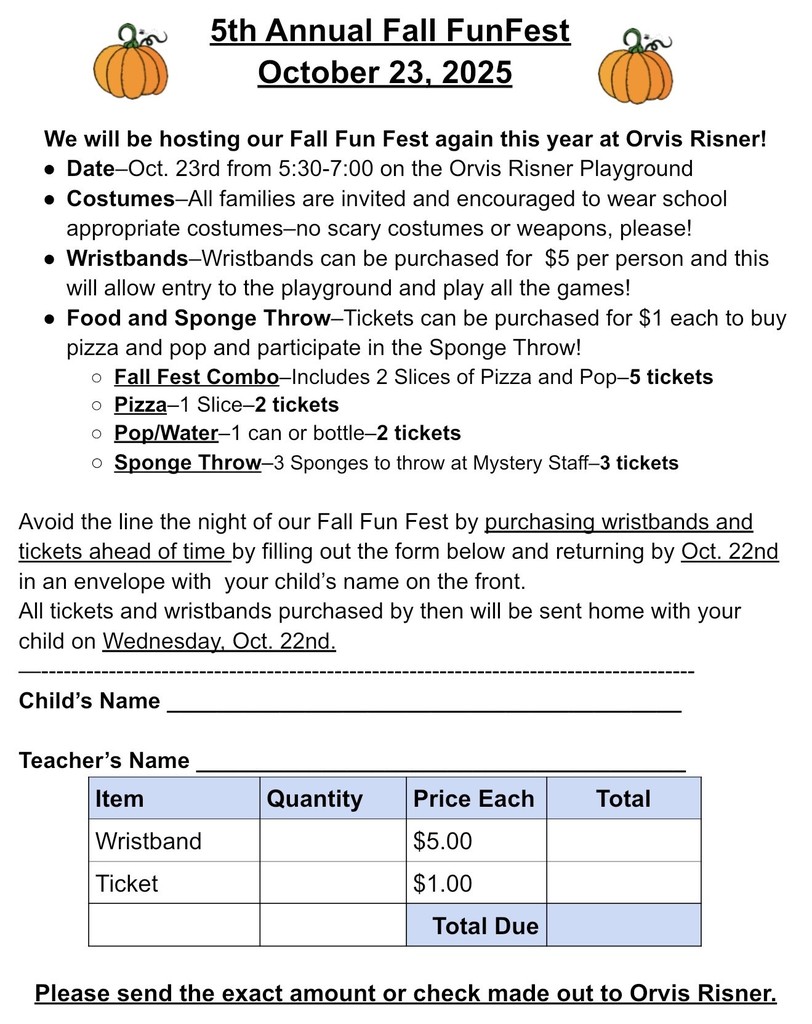 Fall Fest is October 23rd