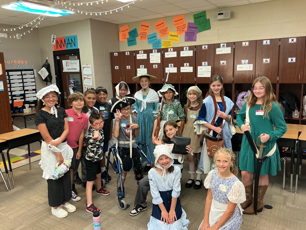 students dressed in colonial attire