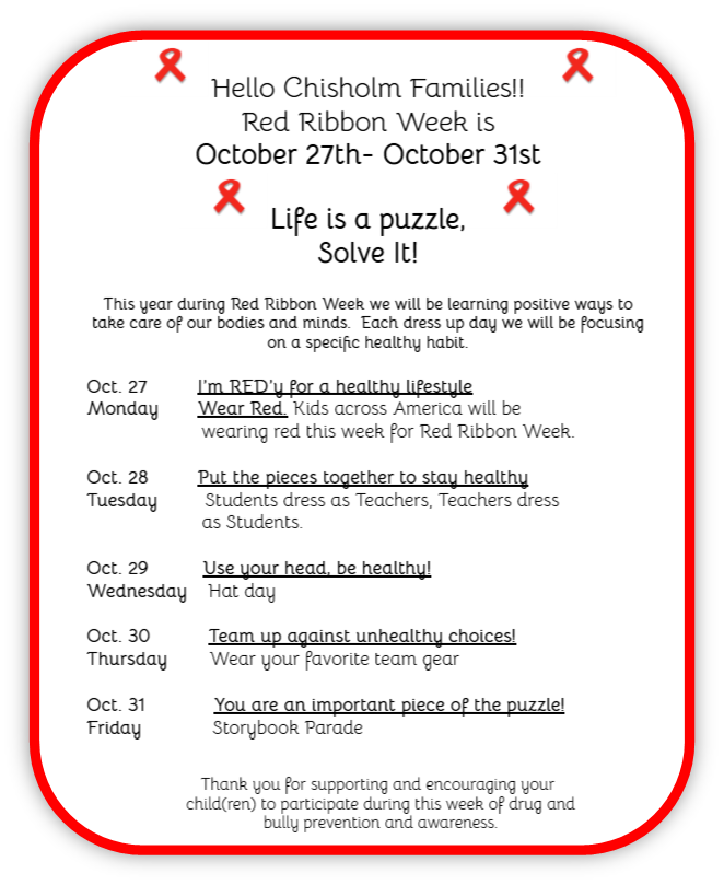 Dress Up Days  Monday-wear red  Tuesday-dress as teachers Wednesday-hat day Thursday-team gear Friday-storybook parade