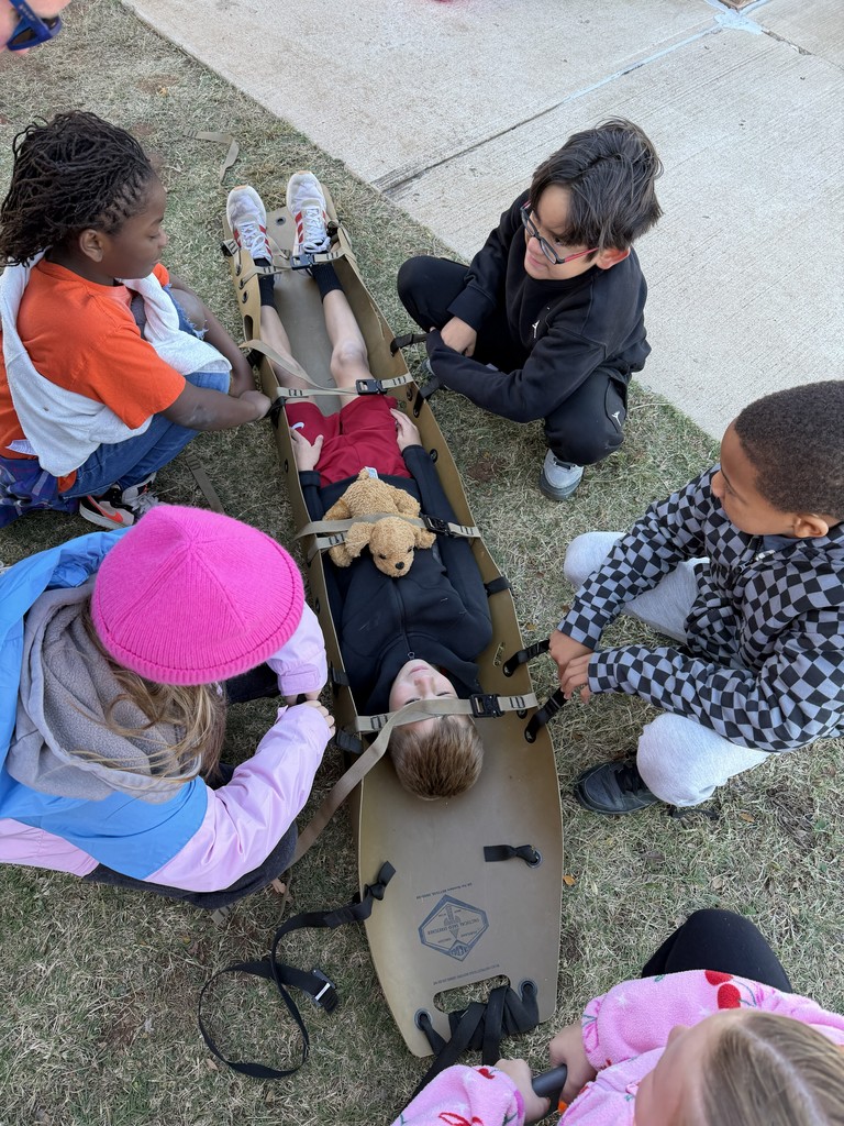 student using rescue equipment