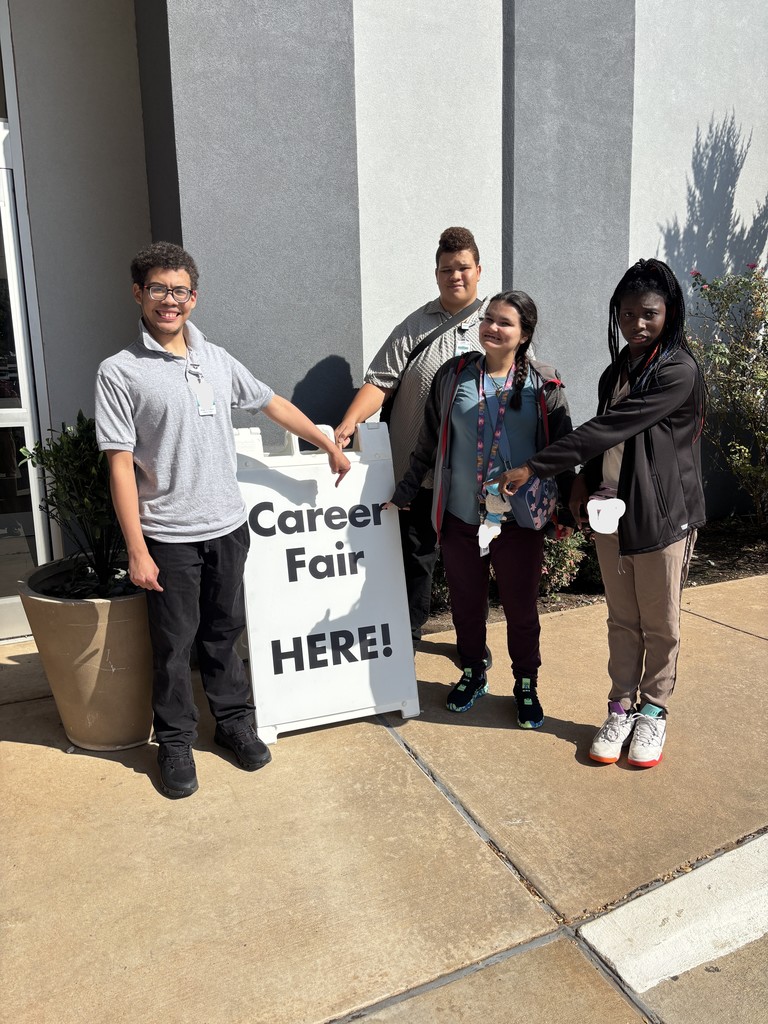 Interns attend a career fair.