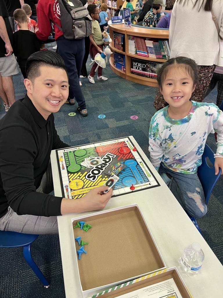 Students with parents on game night