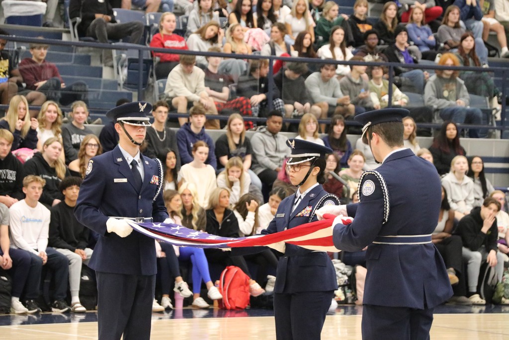 JROTC Students with American flag