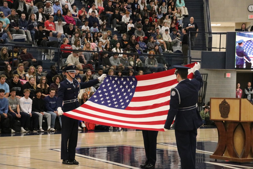 JROTC Students with American flag