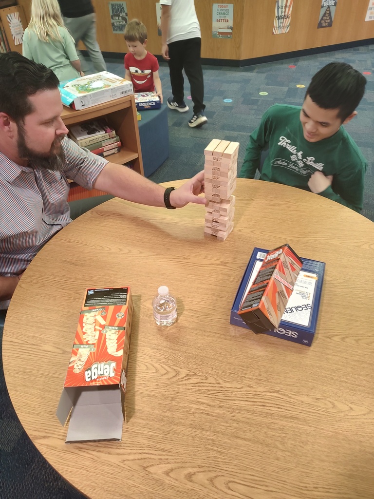 parents and students enjoying game night