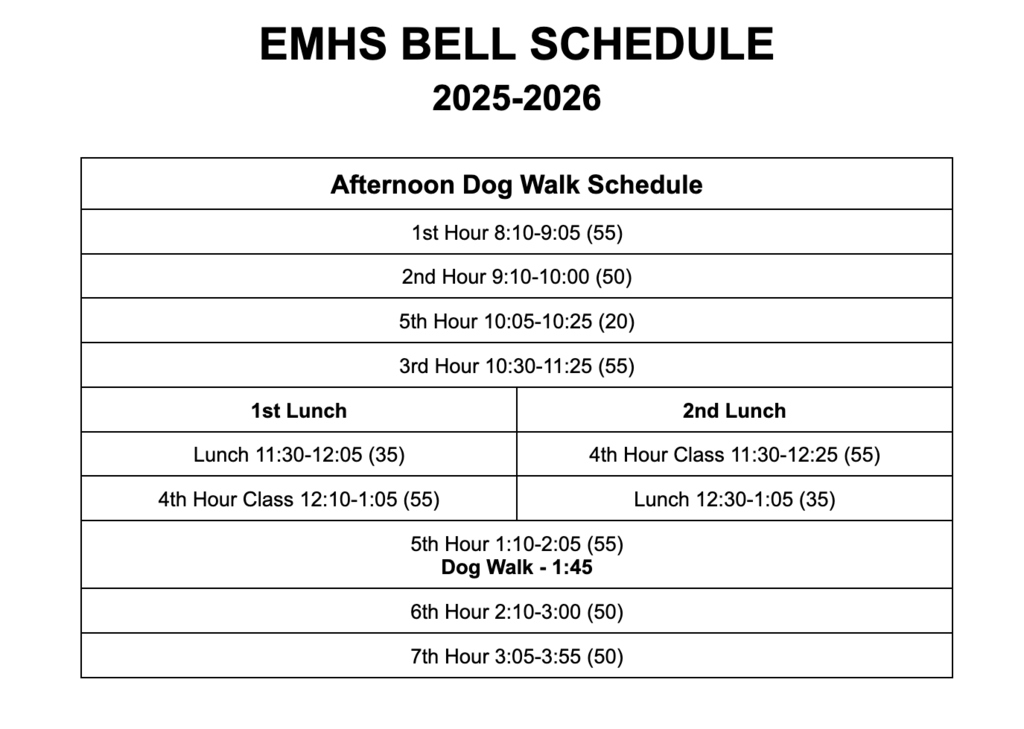 Dog Walk Schedule
