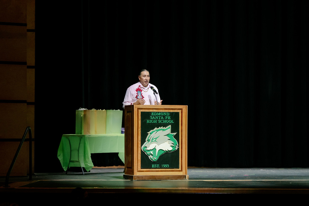 man talking at a podium