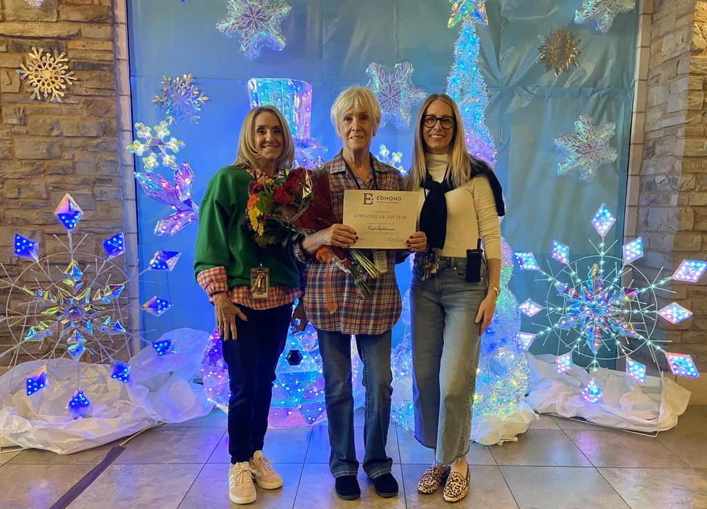 Pam, our SEOY, standing with Principals