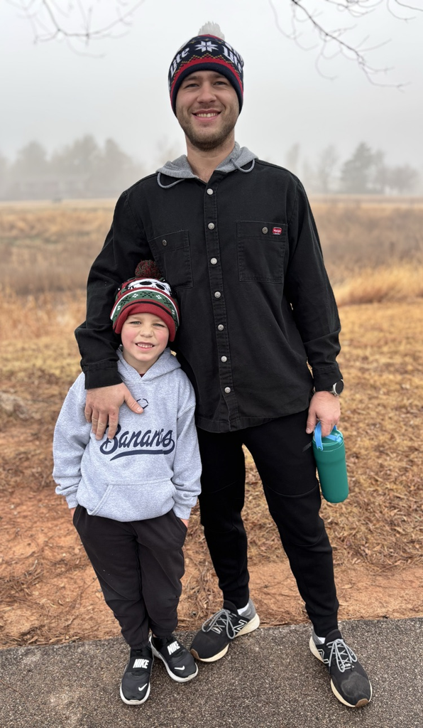 student and parent at running club 