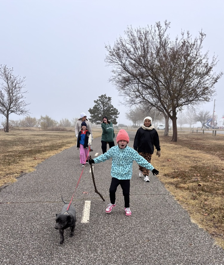students and teachers and parents at running club 