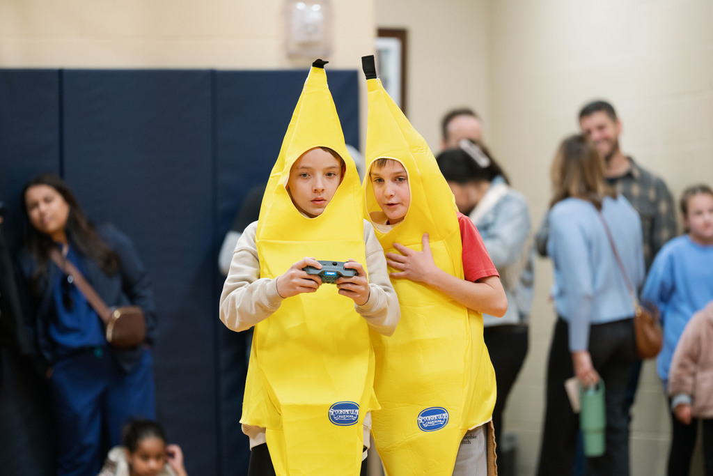 students dressed in banana costumes