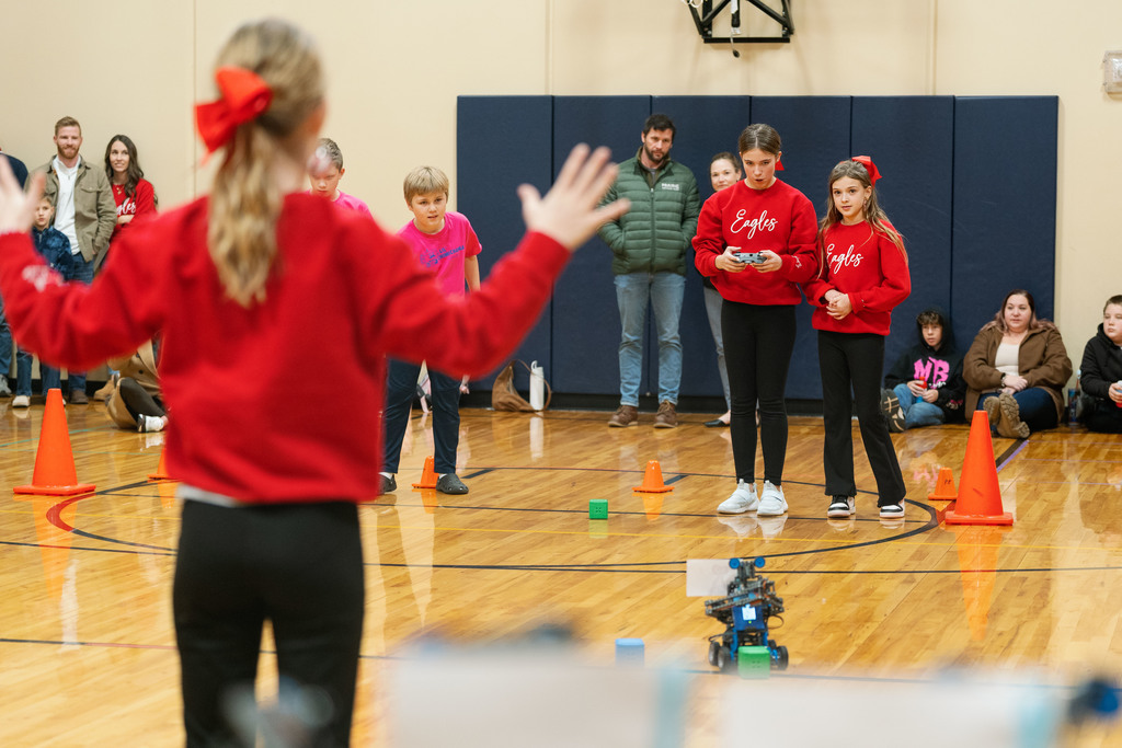 students during a robotics competition