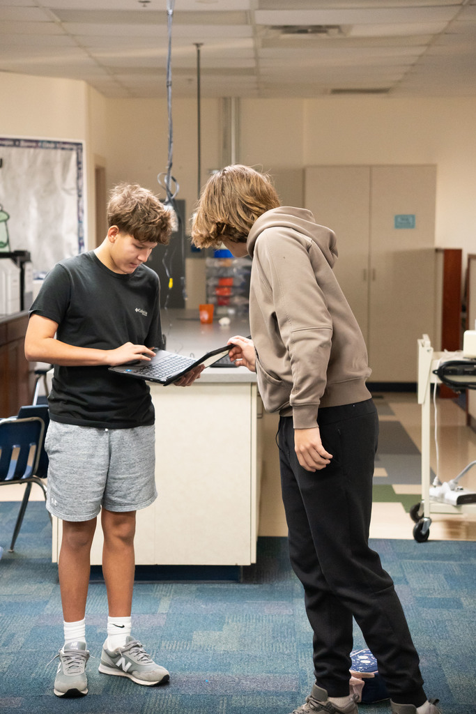 students looking on a computer