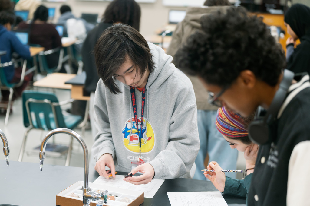 students working in a lab