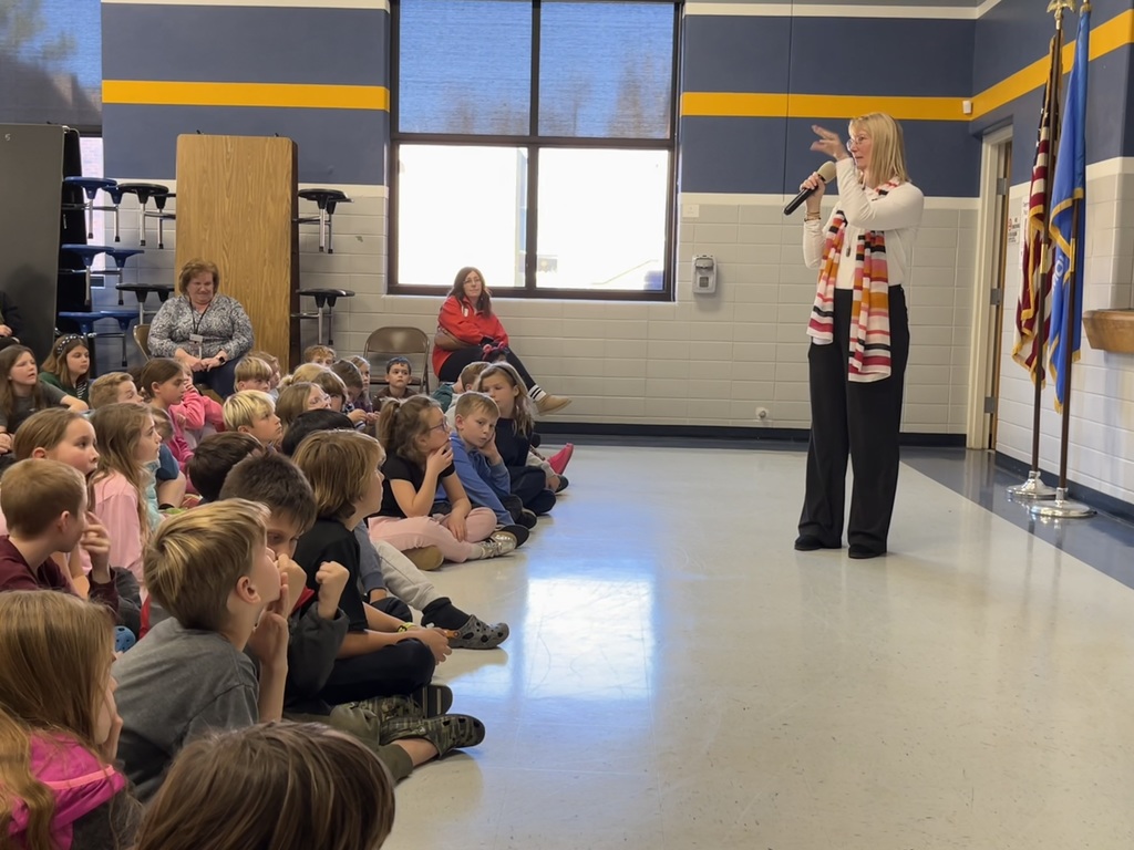 Students listen to author Kristin O'Donnell Tubb.