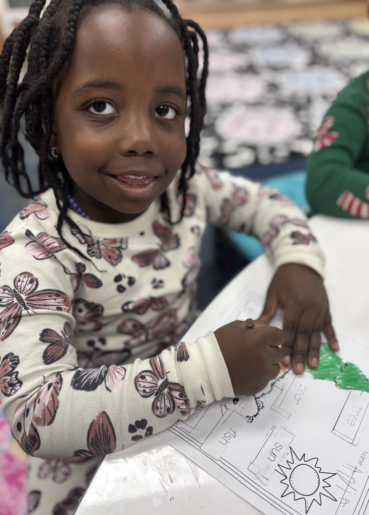 student doing polar bear worksheet 