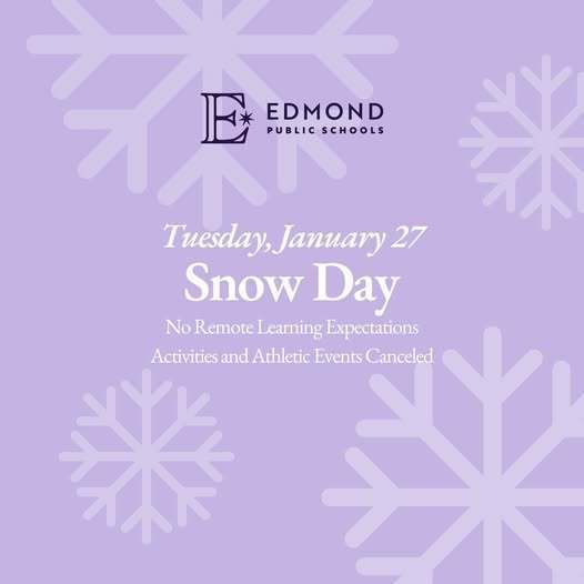 Snow Day - January 27th - No  School